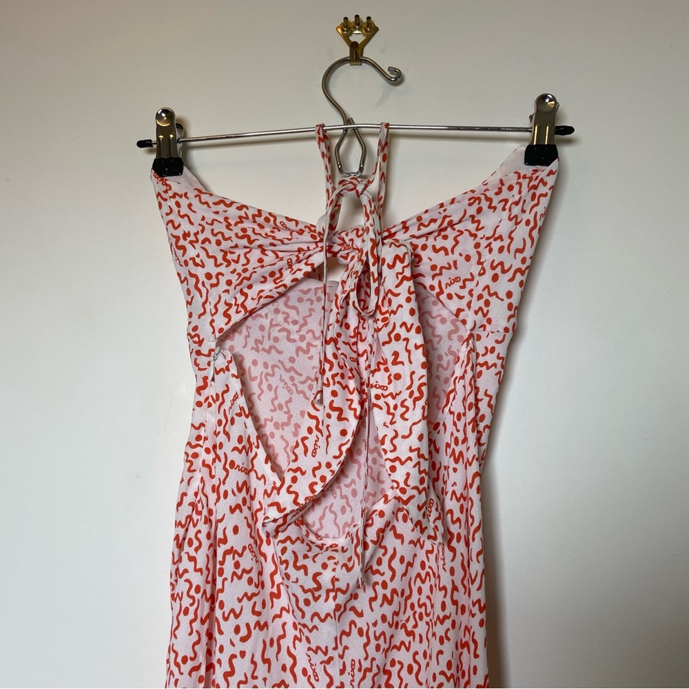 Rixo Marilyn Crepe Halterneck Midi Dress Extra Small - Picture 7 of 8
